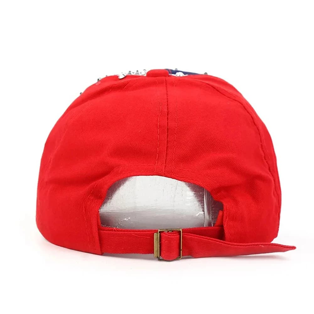 Men Women Baseball Cap USA Flag Diamond Rivet Brand Snapback  Unisex Adjustable Rap Rock Hats Fashion Gorras - 5