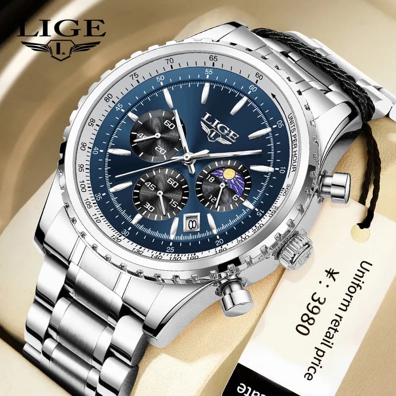 2026 LIGE Top Brand Luxury New Men Watch Quartz Man Watches Waterproof Luminous Watch for Men Date Chronograph Sport Wristwatch