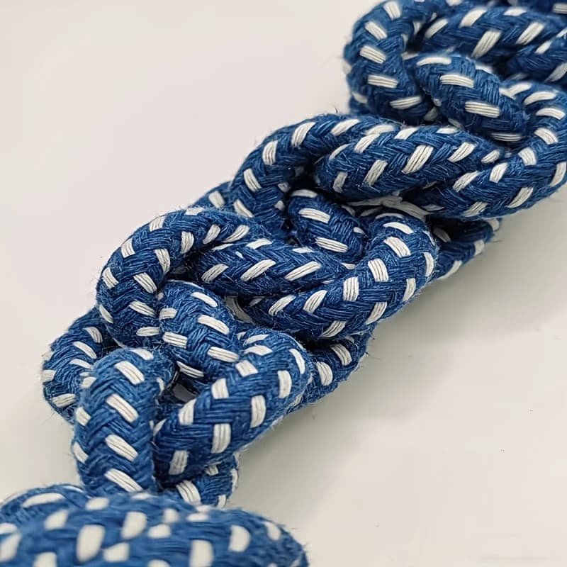 1pc Dog Toy Knot Rope Ball Cotton Rope Dumbbell Puppy Cleaning Teeth Chew Toy Durable Braided Bite Resistant Pet Supplies - 6