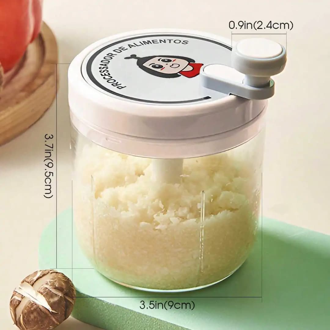 Garlic Crusher, Highly Efficient Masher Chopper for Home, Multifunctional Manual Grinder with Safe Blades - 2