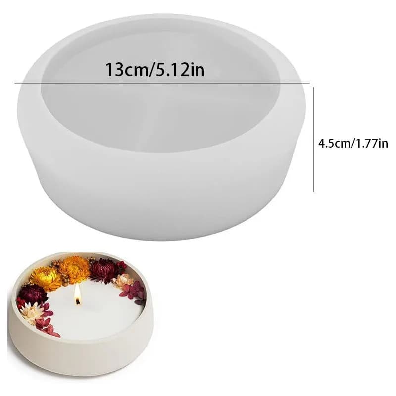 DIY Circular Storage Bowl Candle Flower Pot Mold Resin Cement Container Mold Concrete Silicone Mold Home Decoration Crafts - 2
