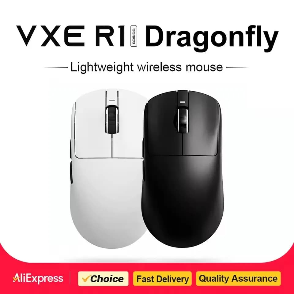 ماوس لاسلكي VXE Dragonfly R1، مستشعر PAW3395، Nordic 52840، 2KHz FPS، ماوس ألعاب بسرعة ذكية وتأخير منخفض للمكتب - 2
