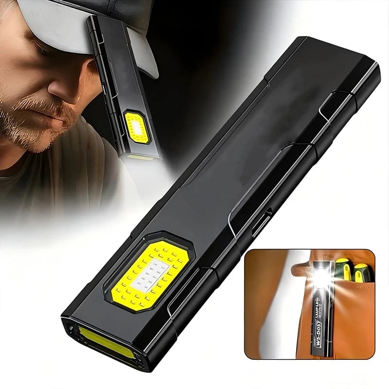 LED Torch Portable Mini Flashlight 800LM Rechargeable Pocket Light Magnetic Base Clip Work Light Hiking Fishing EDC