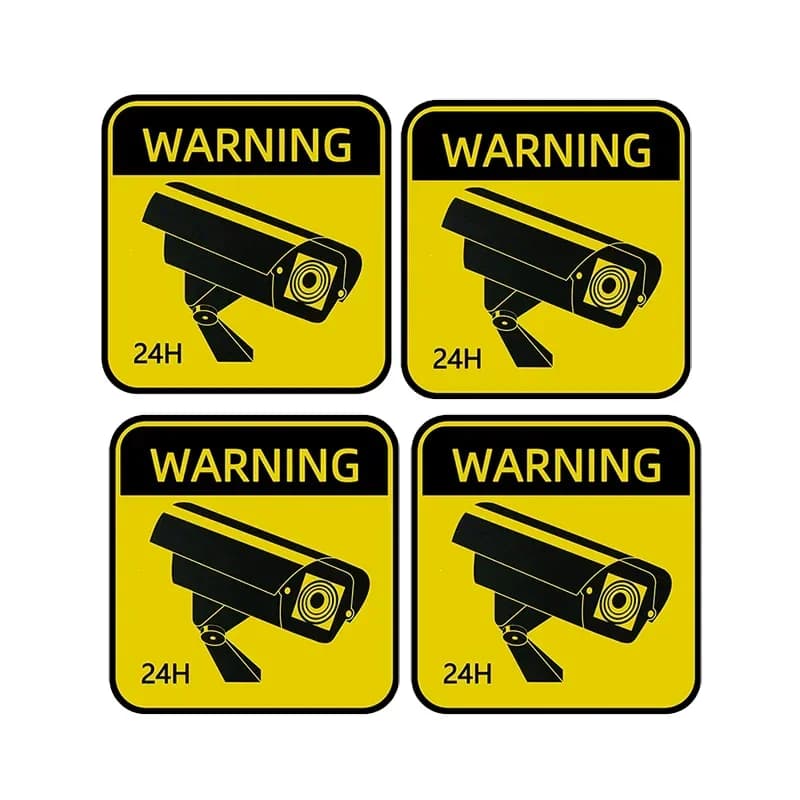 CCTV Waterproof Sunscreen Warning Signs Car Sticker Video Surveillance Alarm Stickers Car Styling Accessories 5cm*5cm - 4