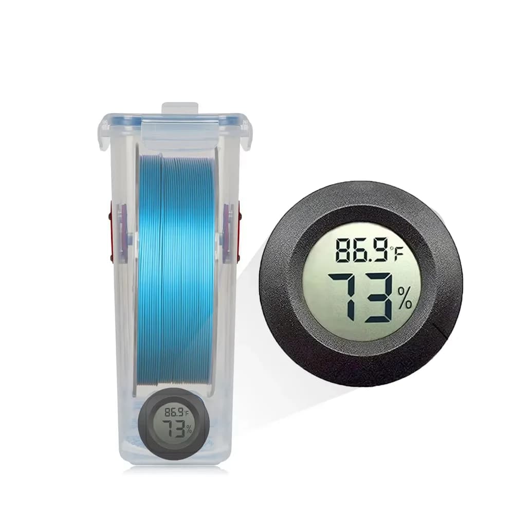 مقياس حرارة رقمي بشاشة LCD مستديرة، للسيارة، خزانة مشروبات السيجار، مقياس درجة الحرارة والرطوبة، صندوق أكريليك للحيوانات الأليفة - 6