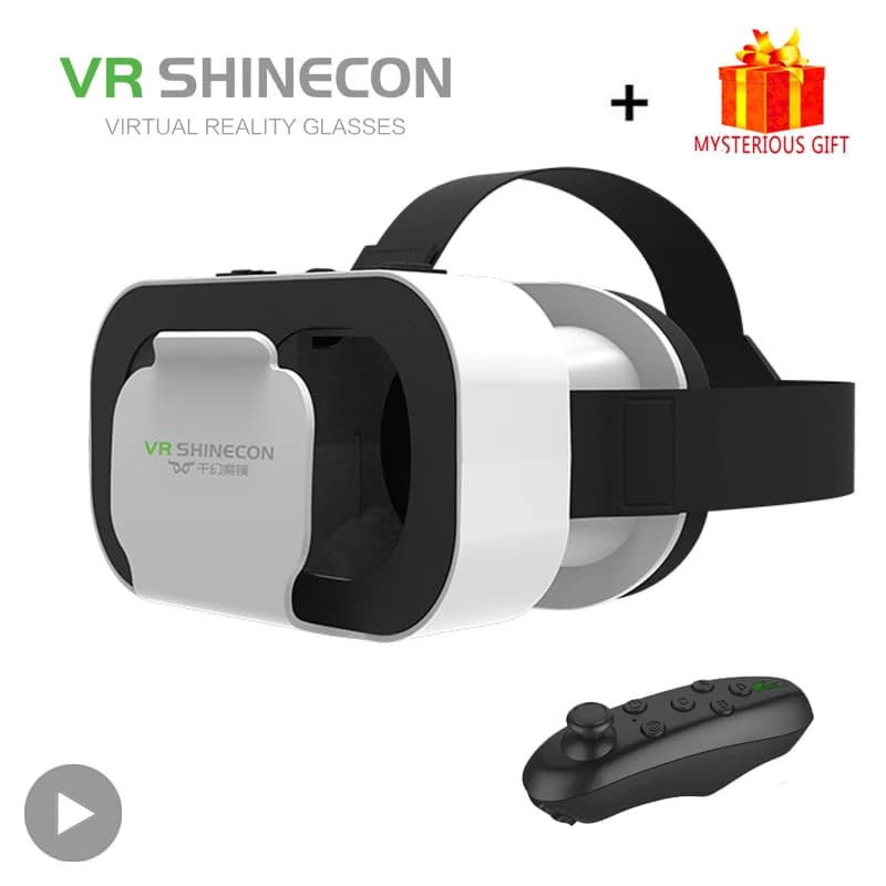 Shinecon Viar الواقع الافتراضي VR نظارات سماعة ثلاثية الأبعاد جهاز خوذة نظارات العدسات للهواتف الذكية هاتف ذكي لعبة خلية المحمول مجموعة