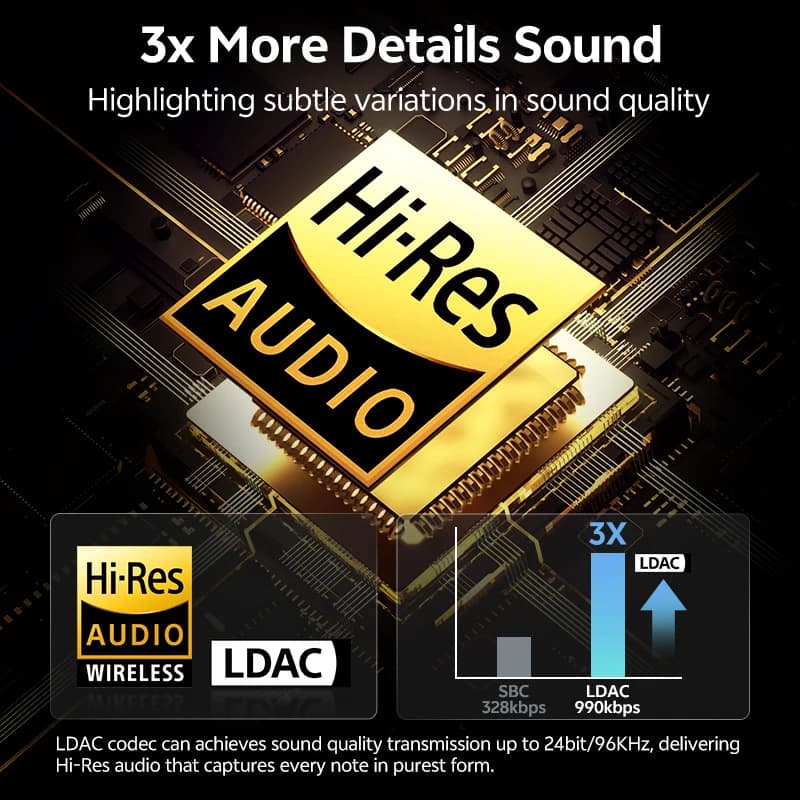 سماعات أذن لاسلكية QCY AilyBuds E10 صوت عالي الدقة مع كودك LDAC سماعات بلوتوث 5.4 صوت محيطي TWS سماعات أذن بمحرك 13 مم - 2