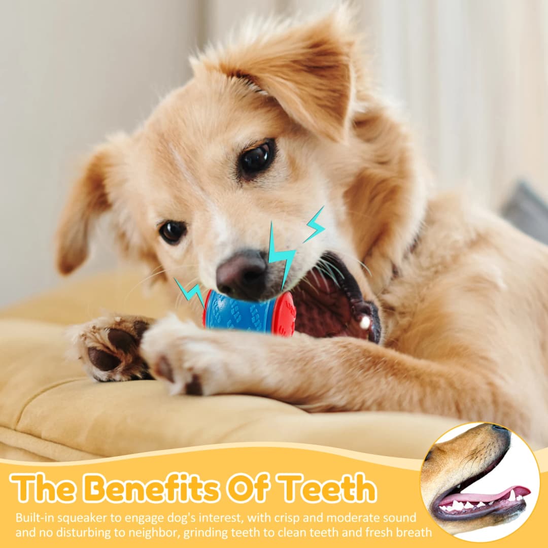 6Pcs Squeaky Balls Toys Dogs Interactive Toys TPR Dog Chew Toy for Dog Pet Teeth Cleaning Bite Resistance  Pet Supplies - 5