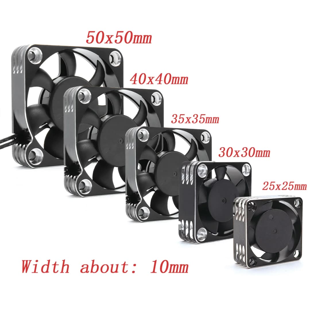 RCZIPROY RC 25mm 30mm 35mm 40mm 50mm Fan Cooling Fan RC Creeper 1/10 1/8 1/5 540 550 3650 Motor Brushless/Brushed ESC RC Car - 2