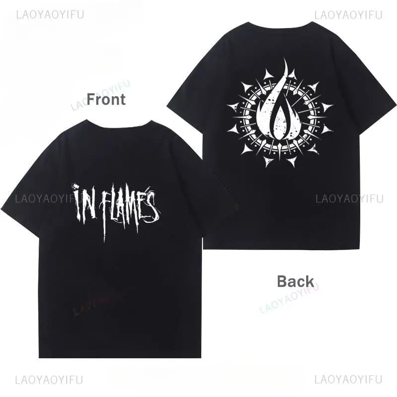 Camiseta in Flames Nothing But Pain Official Tee Anders Fridén Heavy Metal Band Music Printed T-Shirt  Mens Vintage Classic Top - 5