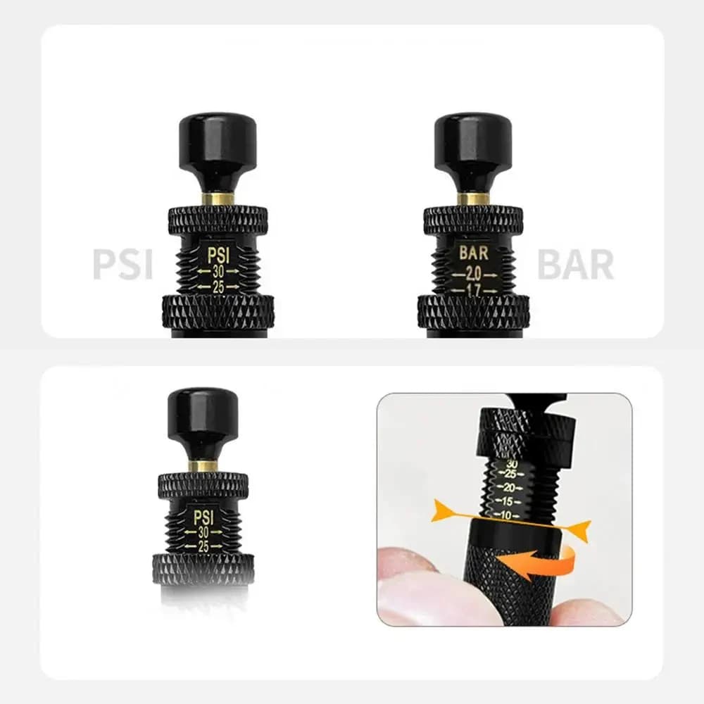4pcs Tire Pressure Reduction Kit 10-30 PSI/0.7-2.1 BAR Auto-Stop Deflator Valve Set for Offroad Motorcycle SUV and Truck Tires - 4