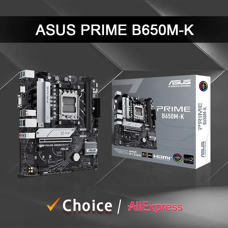 لوحة أم ASUS PRIME B650M K الجديدة بدعم حتى 96GB لمعالجات AMD Ryzen ™ 7000/8000/9000 بمقبس AM5