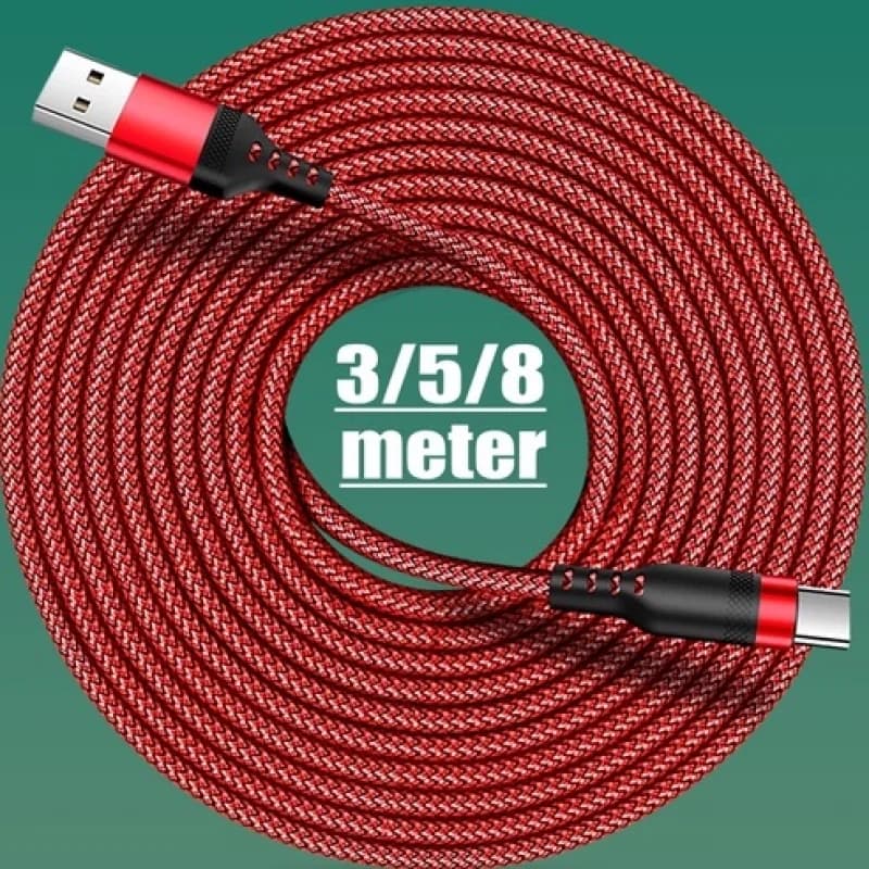 ممدد كابل شحن سريع USB A طويل شاحن 3M/5M/8M كابل مايكرو USB لهواتف شاومي سامسونج هواوي كابل بيانات - 5