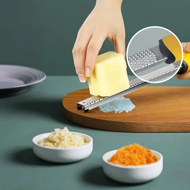 Stainless Steel Cheese Grater and Lemon Zester Gringer Cutter with Non-slip Comfort Handle with Cover - 6