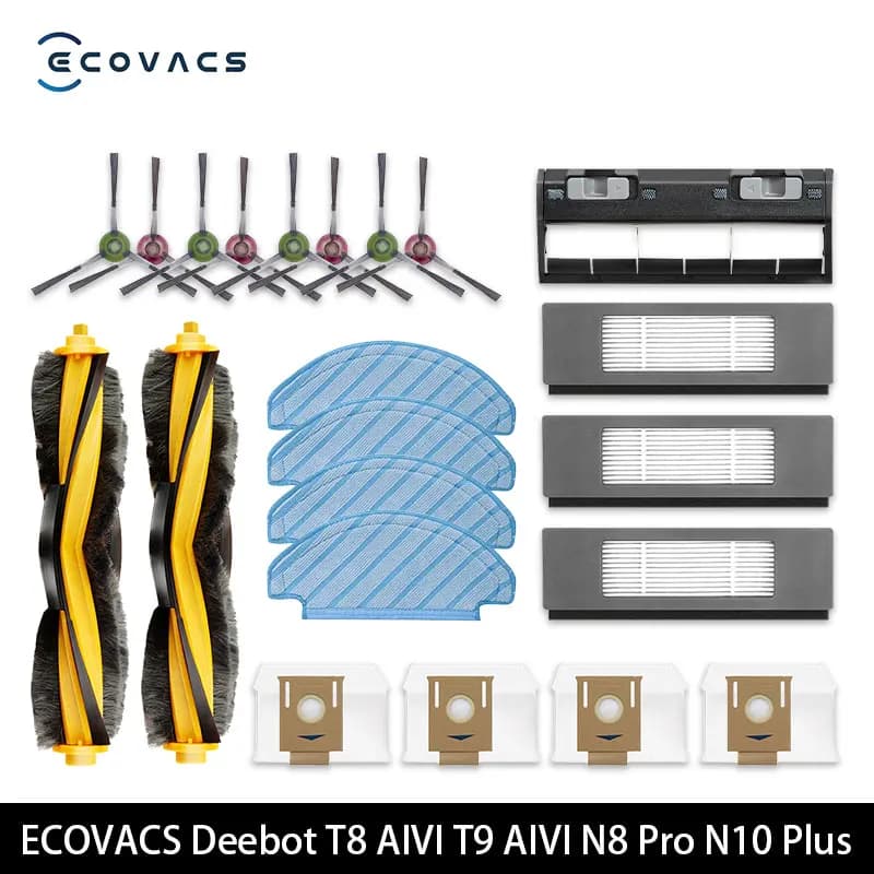 ECOVACS Deebot T8 AIVI T9 AIVI N8 Pro AIVI N9 N10 N10 Plus Accessories Main brush, side brush, filter, dust bag,Hepa Filter
