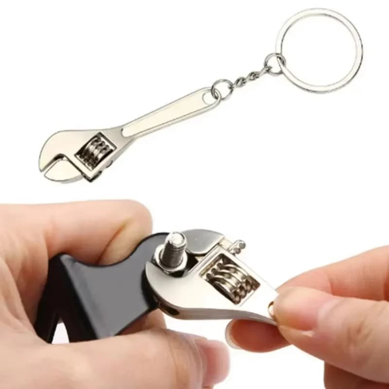 Mini Wrench Keychain Portable Car Metal Adjustable Universal Spanner For Bicycle Motorcycle Car Repairing Tools Men Special Gift - 2