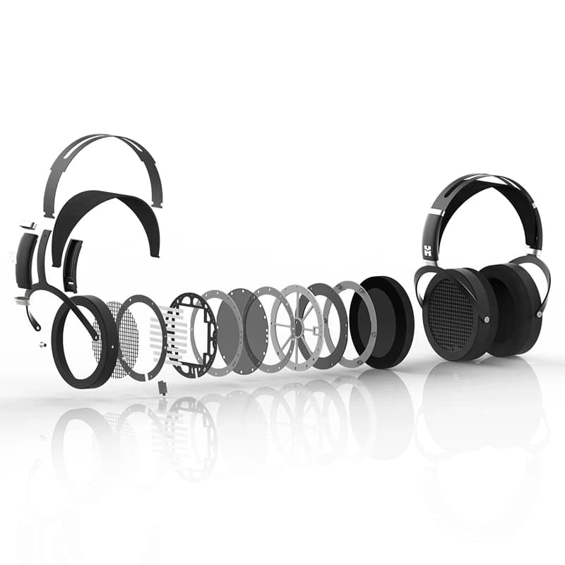 سماعات HIFIMAN SUNDARA فوق الأذن، كاملة الحجم، مغناطيسية مسطحة (أسود) مع تصميم عالي الدقة وغلاف معدني - 4