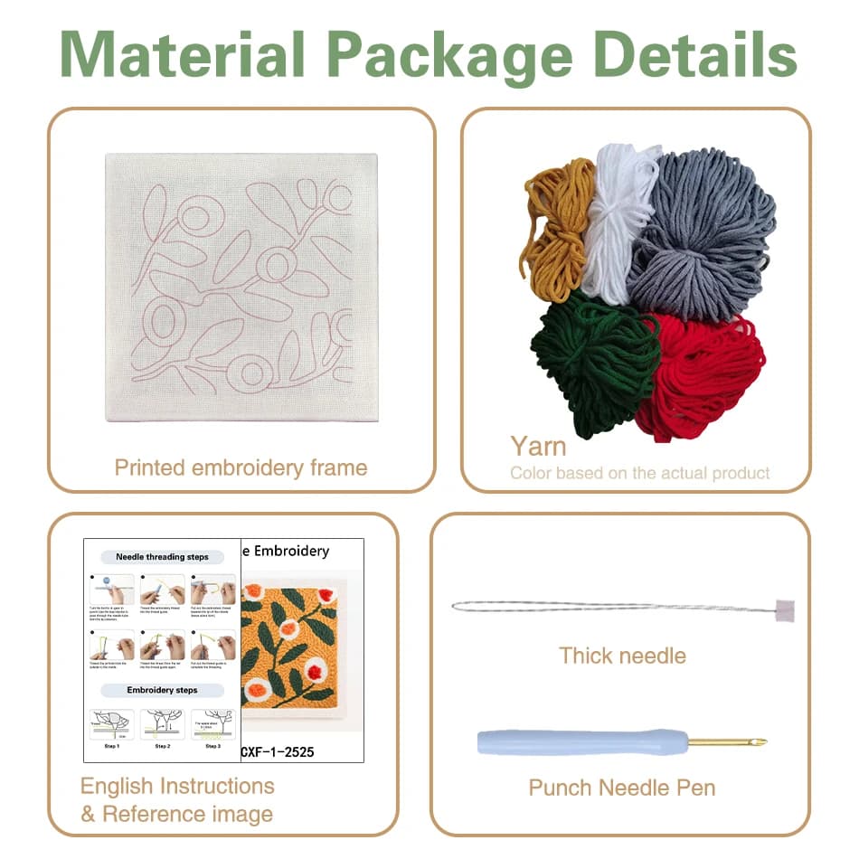 مجموعة بدء التطريز بالإبرة 25x25 سم مع نمط قطة للمبتدئين والبالغين كهدية ديكور يدوي - 3