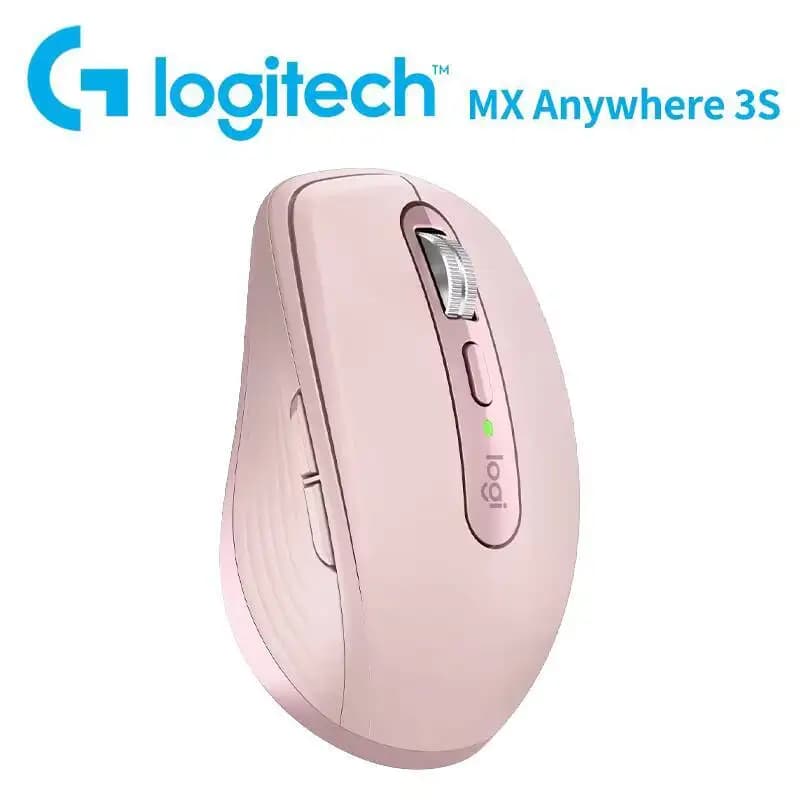 فأرة Logitech MX Anywhere 3S لاسلكية إصدار Mac بتقنية Bluetooth صامتة ومحمولة للمكتب باللون الوردي للنساء - 3