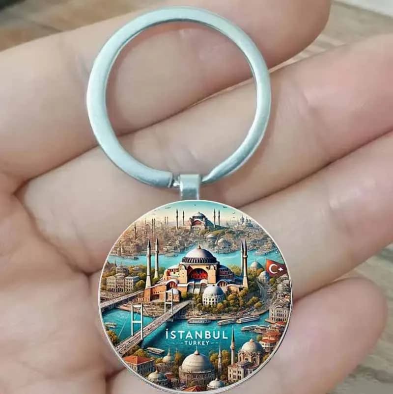 Retro Istanbul Keychain - Durable metal souvenir gift for birthdays and holidays, travel accessories, cultural design, annual so