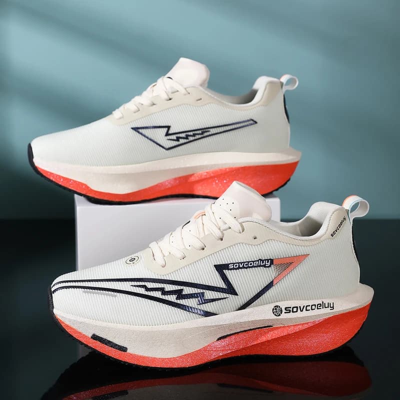 أحذية جري بلوحة كربون متخصصة للماراثون رجال رياضية خفيفة الوزن قابلة للتنفس أحذية نسائية مريحة رياضية مقاومة للانزلاق