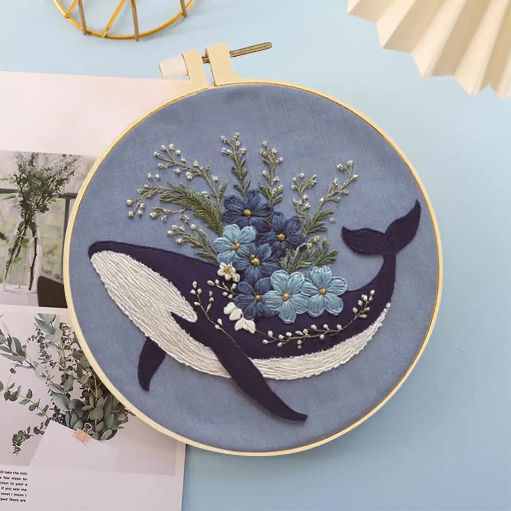 1 قطعة لوازم تطريز يدوية DIY - نمط حيوانات (فراشة، طيور، نحل، قطة) - عدة تطريز للمبتدئين - هدية حرفية فريدة - 4