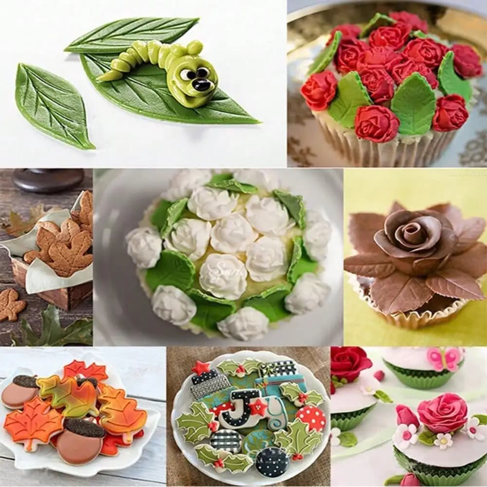 1PC Leaf Silicone Mold 3D Fondant DIY Pudding Chocolate Candy Dessert Fondant Handmade Baking Utensils Cake Decorating Supplies - 5