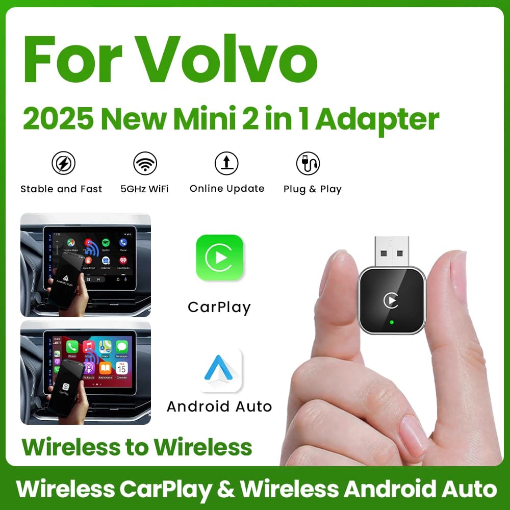 NEW 2in1 Wireless CarPlay Android Auto Adapter Smart Dongle Plug And Play For Volvo XC90 S90 V90 XC60 S60 V60 XC40 EX30 C40