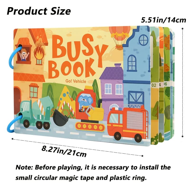 Busy Book for Kids, Animals Vehicles Dinosaurs Stickers, Matching Number & Letter Games, Interactive Learning Activity Book - 5