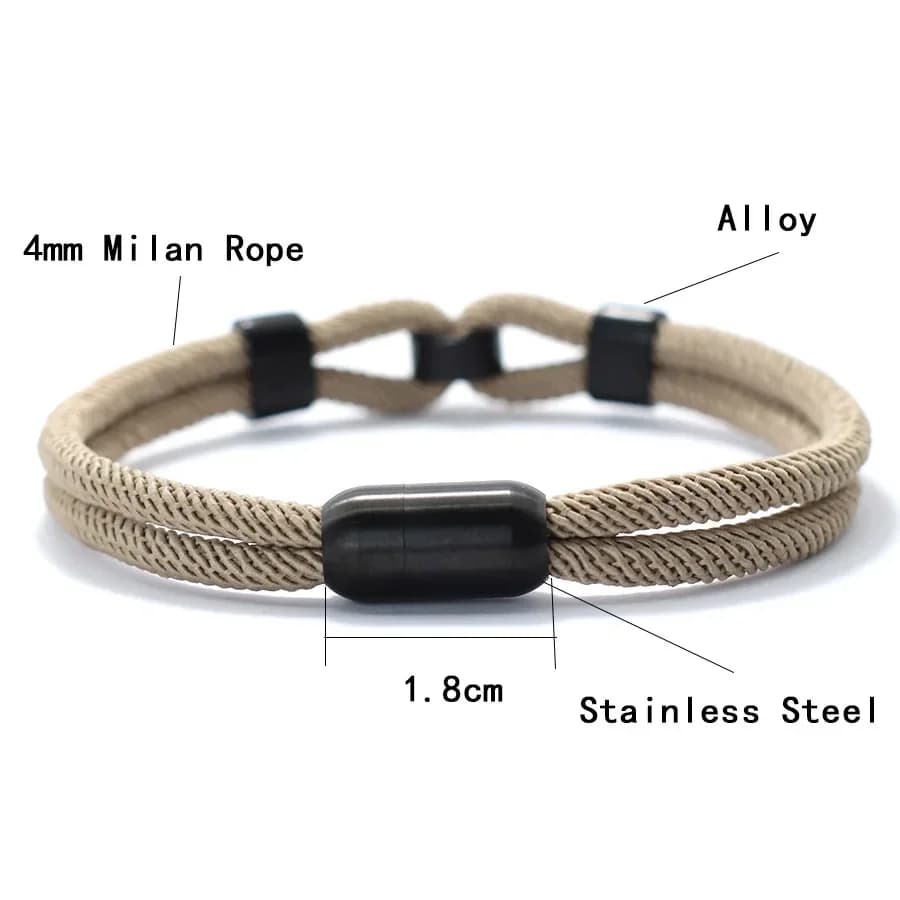 Unique Stylish Knot Bracelet For Men Stainless Steel Strong Magnetic Buckle Rope Braclet Father Day Gift Pulsera Hombre Joias - 4