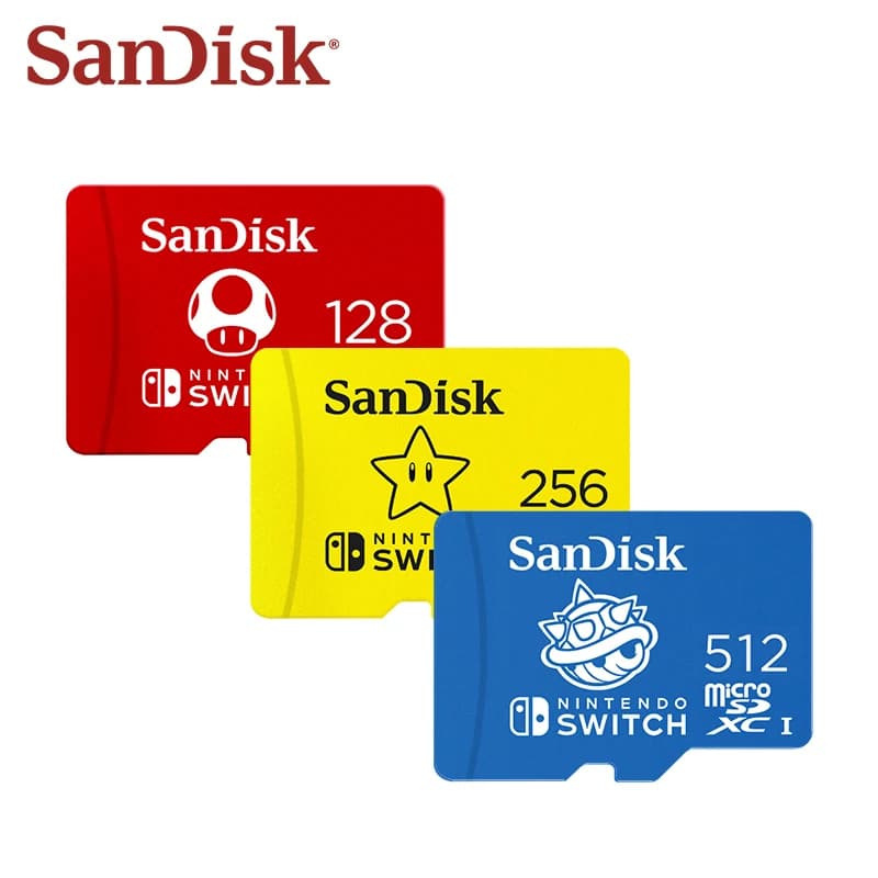 بطاقة ذاكرة سان ديسك الرسمية المرخصة من نينتندو microSDXC UHS-I بسرعة 100 ميجابايت/ثانية و90 ميجابايت/ثانية، سعة 128 جيجابايت و256 جيجابايت و512 جيجابايت لجهاز سويتش OLED لايت - 4