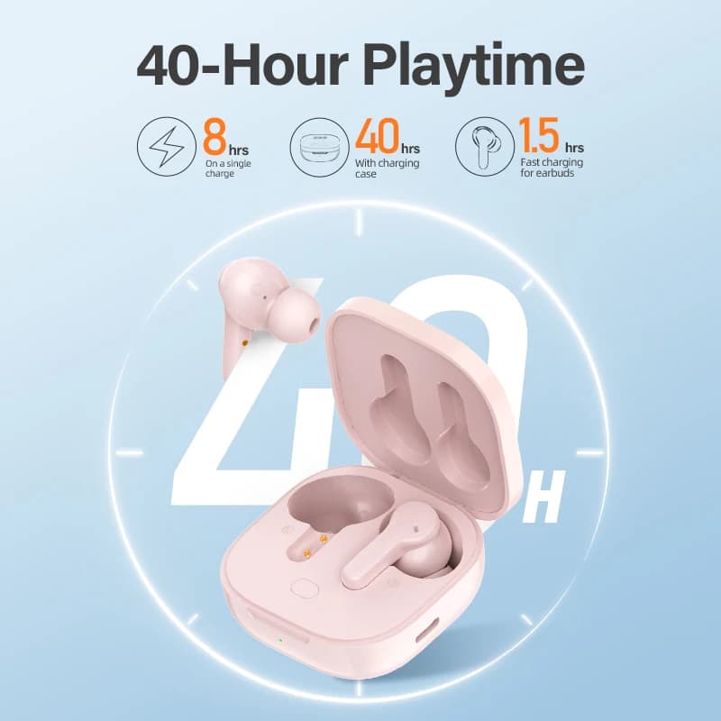 سماعات أذن QCY T13 اللاسلكية الحقيقية بلوتوث 5.1 سماعات أذن بمحركات 7.2 ملم مع باس قوي وقت تشغيل طويل 40 ساعة شحن سريع مقاومة للماء - 2