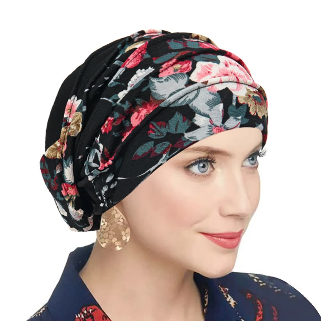 غطاء نوم ليلي مطبوع عليه زهور عصري، غطاء رأس مسلم للنساء، غطاء رأس ليوبارد، وشاح رأس للسيدات، غطاء مريح - 2