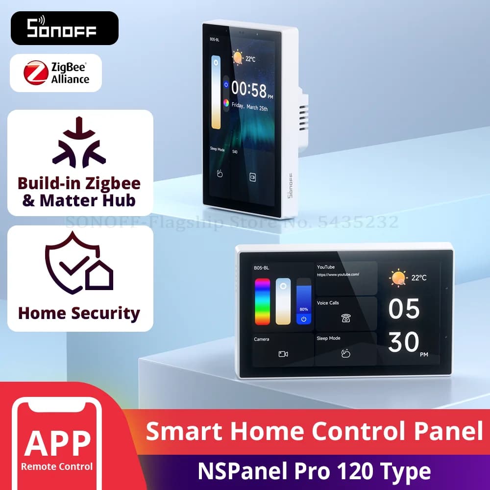 SONOFF NSPanel Pro 120 Type Smart Home Control Panel Smart Thermostst Power Consumption DIY Switch Module Support Sonoff Devices