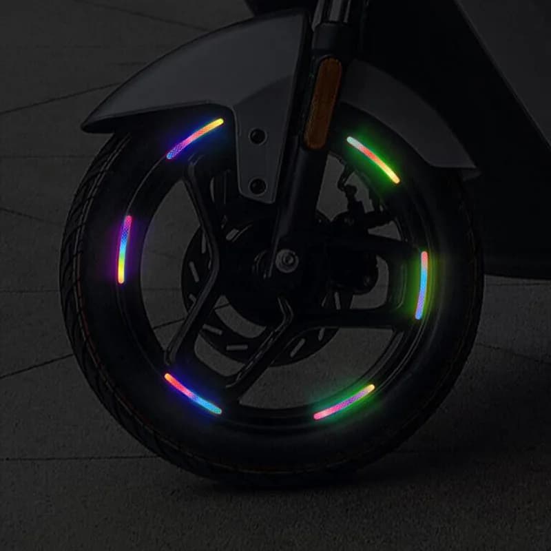 Anti-Collision Reflective Warning Stickers For Car Motorcycle, Bicycle Wheels, Seven-Color Laser Car Decoration Accessories - 5