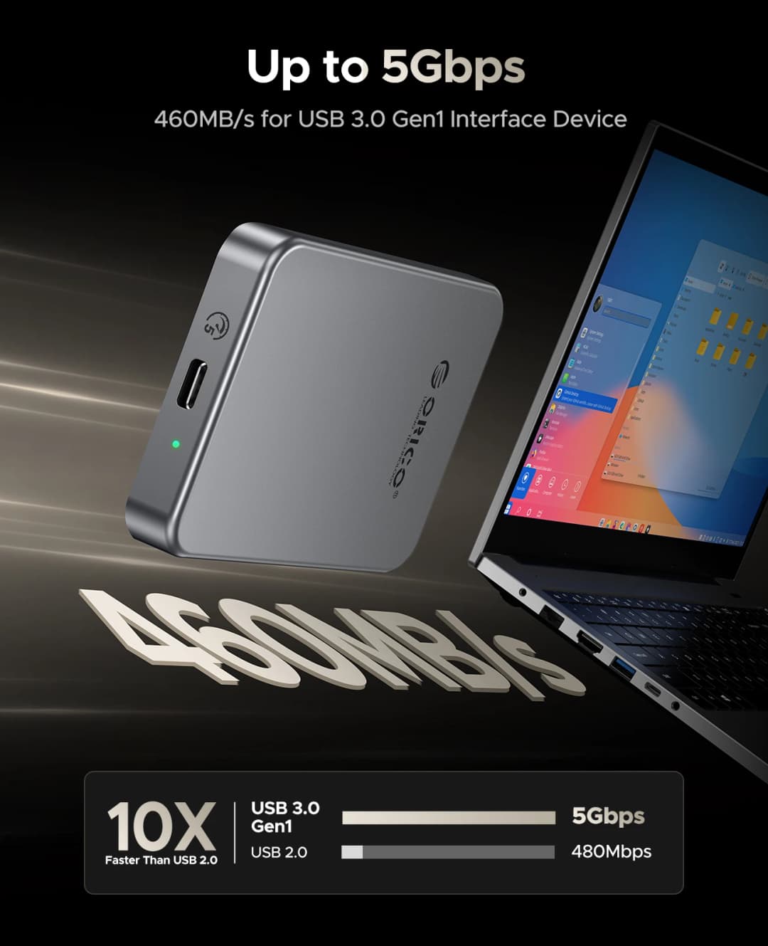 ORICO Magnetic Portable SSD 4K 120 fps ProRes HDR Record and Store, Up to 460MB/s for iPhone 15 16 Pro Max Portable Solid State - 3