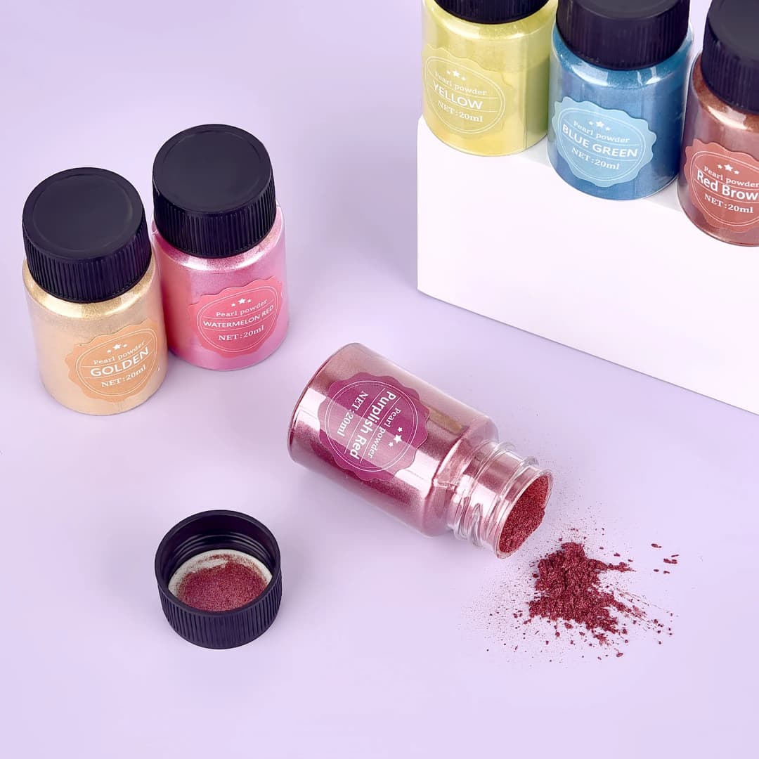 20 مل مسحوق ميكا بيرليسنت لراتنج الإيبوكسي، صبغة لؤلؤ طبيعية، مسحوق ميكا معدني لصنع المجوهرات والحرف والشموع يدويًا - 3