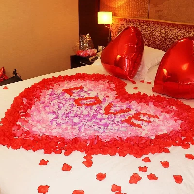 2000-100Pcs Artificial Fake Rose Petals Colorful Simulation Silk Rose Petal For Valentines Day Wedding Party Romantic Decoration - 2