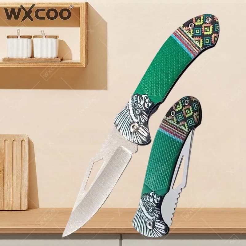 WXCOO Folding Knife Stainless Steel Cooking Kitchen Vegetable Knife Accessories Fruit Peeler Meat Cleaver Pocket Knife Kitchen