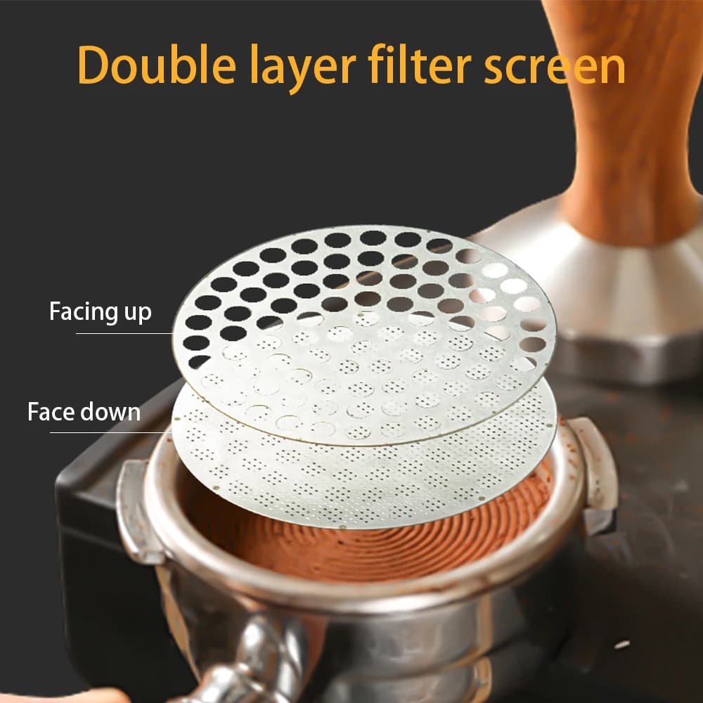 304 stainless steel double-layer filter screen suitable for coffee machine handle powder bowl 51/53/58mm - 4