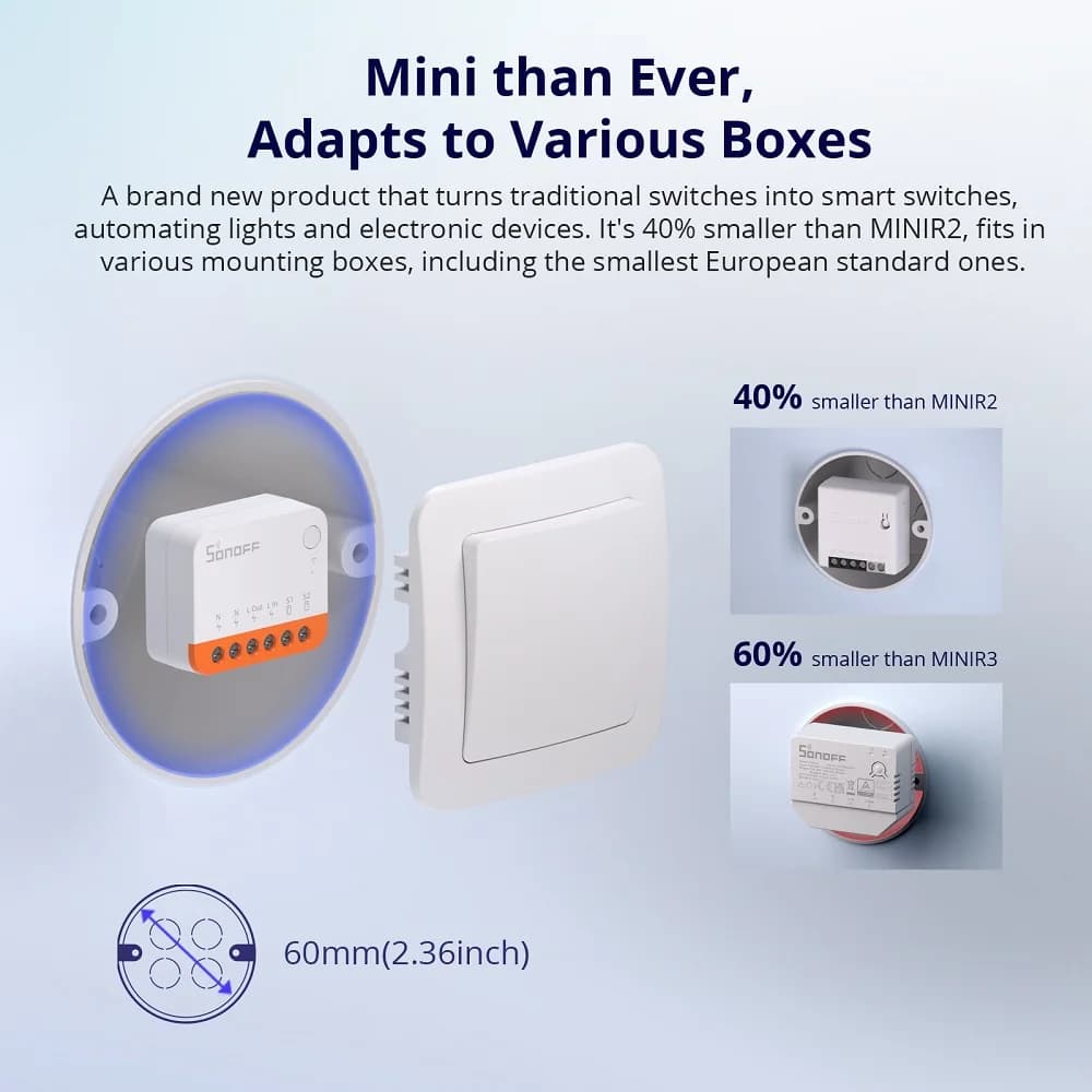 Sonoff Mini R4 Extreme Wifi Smart Switch Interruptor with Relay On-Off DIY Switch Module eWelink APP Control Works with Alexa - 4