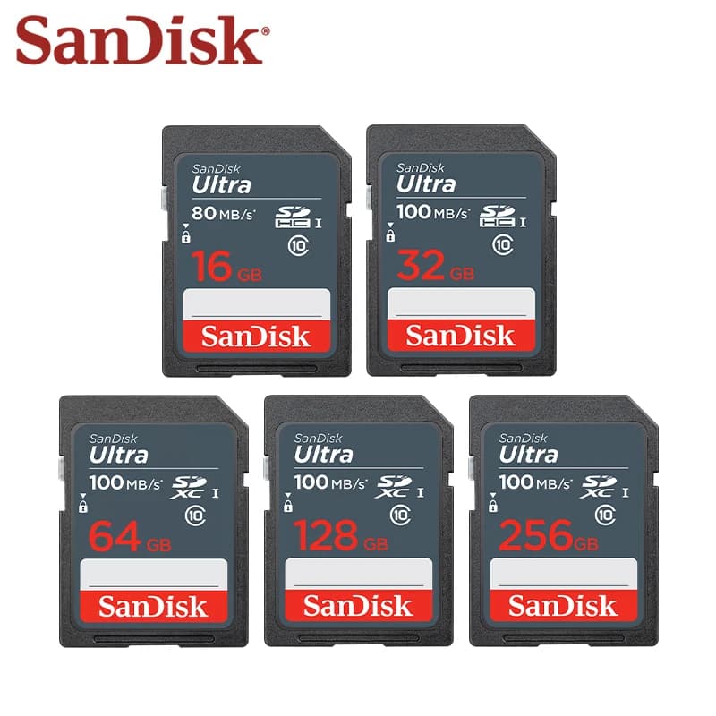 SanDisk Ultra 100Mb/s SD Card 256GB 128GB 64GB 32GB 16GB SDHC SDXC Memory Card for Camera 100% Original