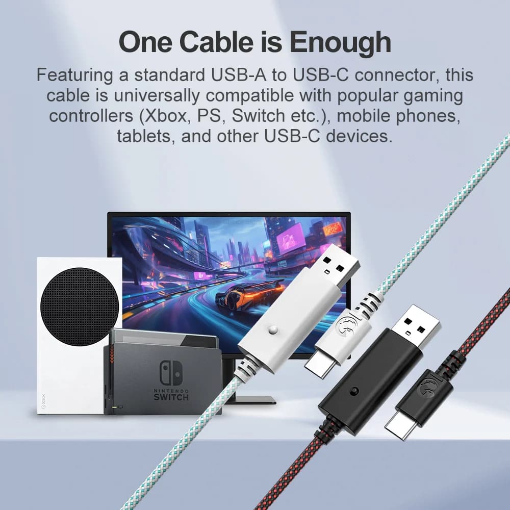 GameSir 3m Nylon Braided Cable for G7 Pro G7 Pro Wuchang Cyclone 2 Nova Lite X5 Lite G7 SE G8 G8+ MFi X5s Kaleid Flux Gamepad - 5