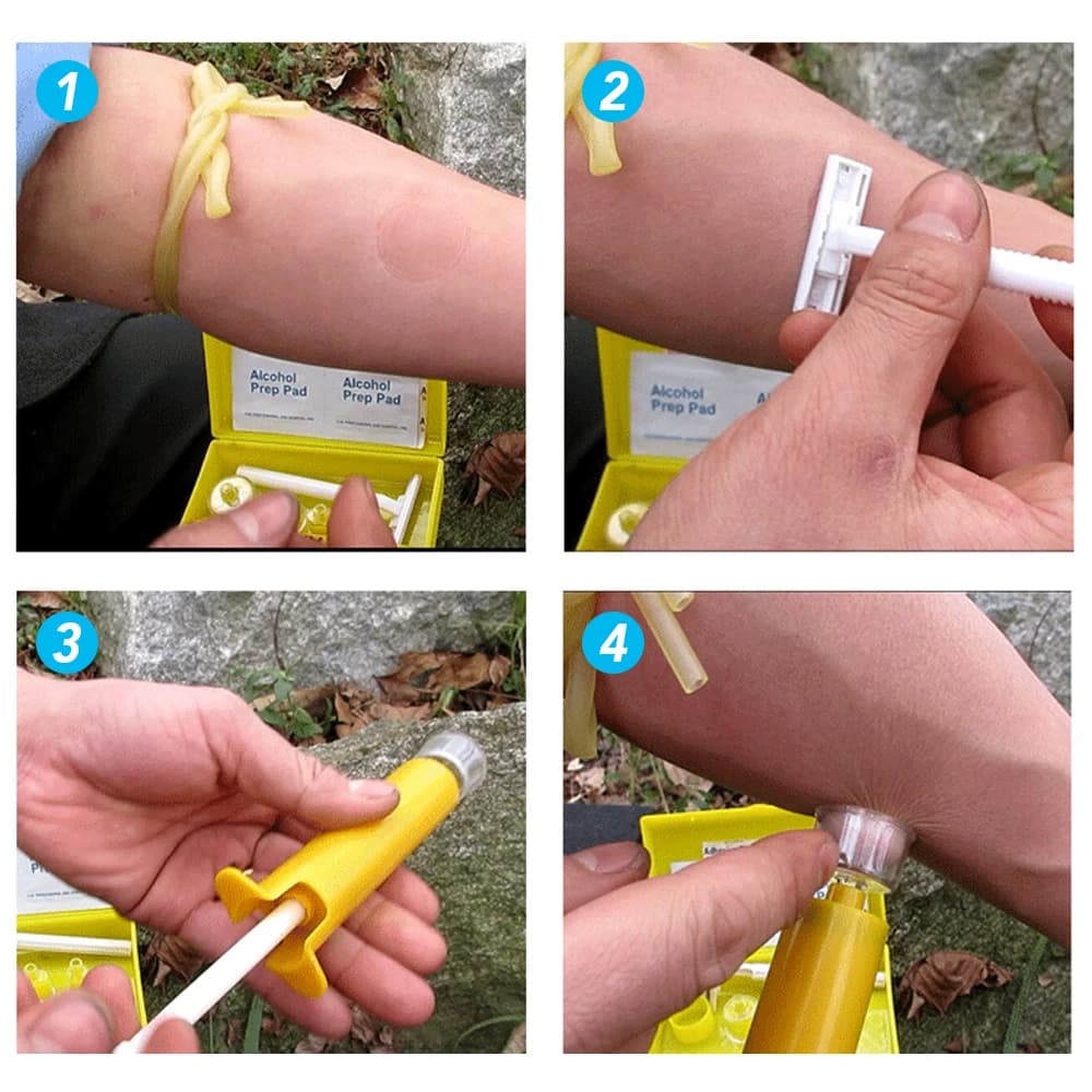 Venom Extractor Snake Insect Bite First Aid Kit Outdoor Emergency Survival Rescue Wild Venomous Bee Bite Vacuum Detox Pump - 2