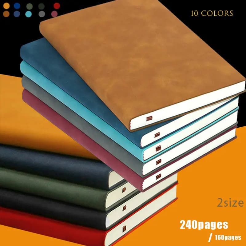 دفتر A5/A6 بجلد الأغنام، مجلة مكتب، مذكرات، مفكرة قرطاسية، دفتر طالب مصفف، 160/240 صفحة