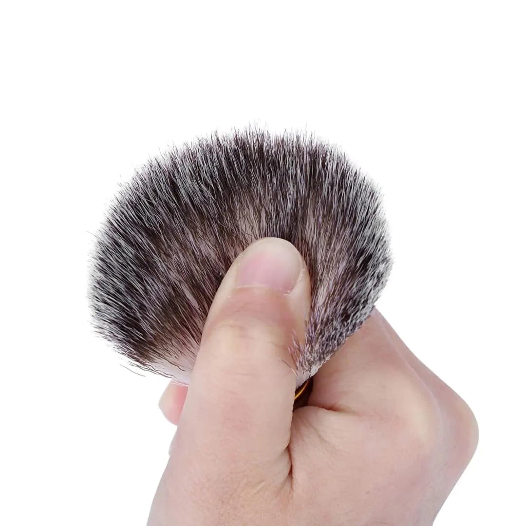 مجموعة حلاقة للرجال بمقبض خشبي، فرشاة حلاقة ناعمة، حامل من الفولاذ المقاوم للصدأ ووعاء حلاقة من مادة ABS - 2