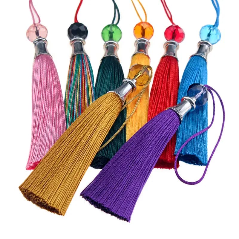 2Pcs Crystal Tassel 8cm/3.15inch Jewelry Decoration DIY Clothing Pendant Small Hanging Ear Tassel for Fashion Accessories