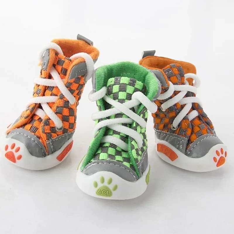 Dog Shoes Teddy Bears Soft Sole Shoes Small Dog Puppy Anti Drop Breathable Shoes Set of 4 Summer Pet Shoes - 4