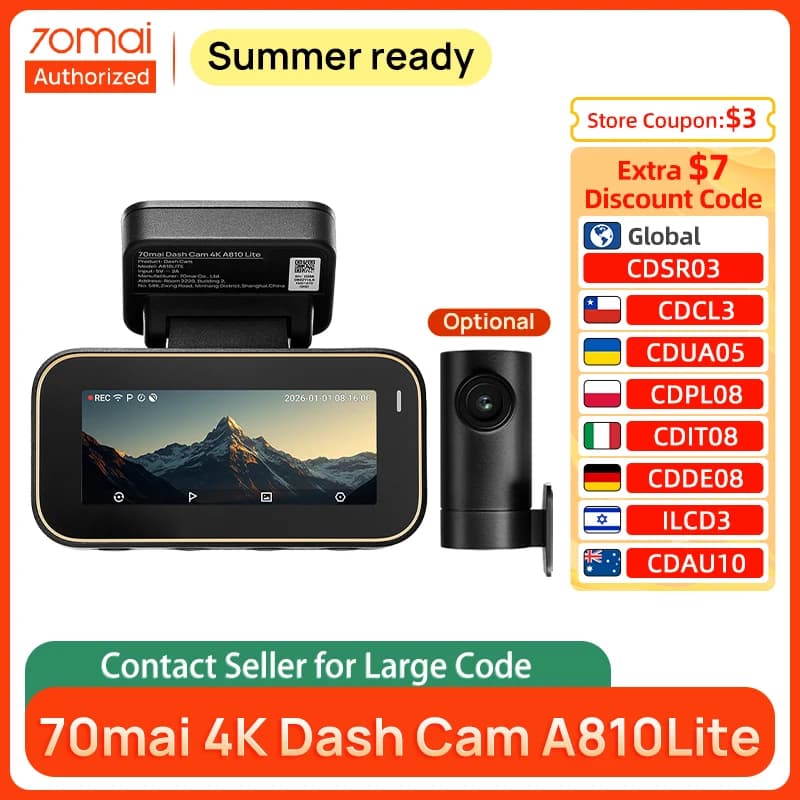 70mai 4K Dash Cam A810Lite 70mai A810 Lite 70mai 4K A810 Lite