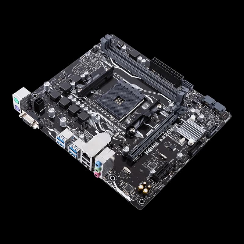 لوحة أم مستعملة ASUS PRIME A320M-F بمقبس AM4 وشريحة AMD A320 وذاكرة DDR4 بسعة 32 جيجابايت Micro ATX - 3
